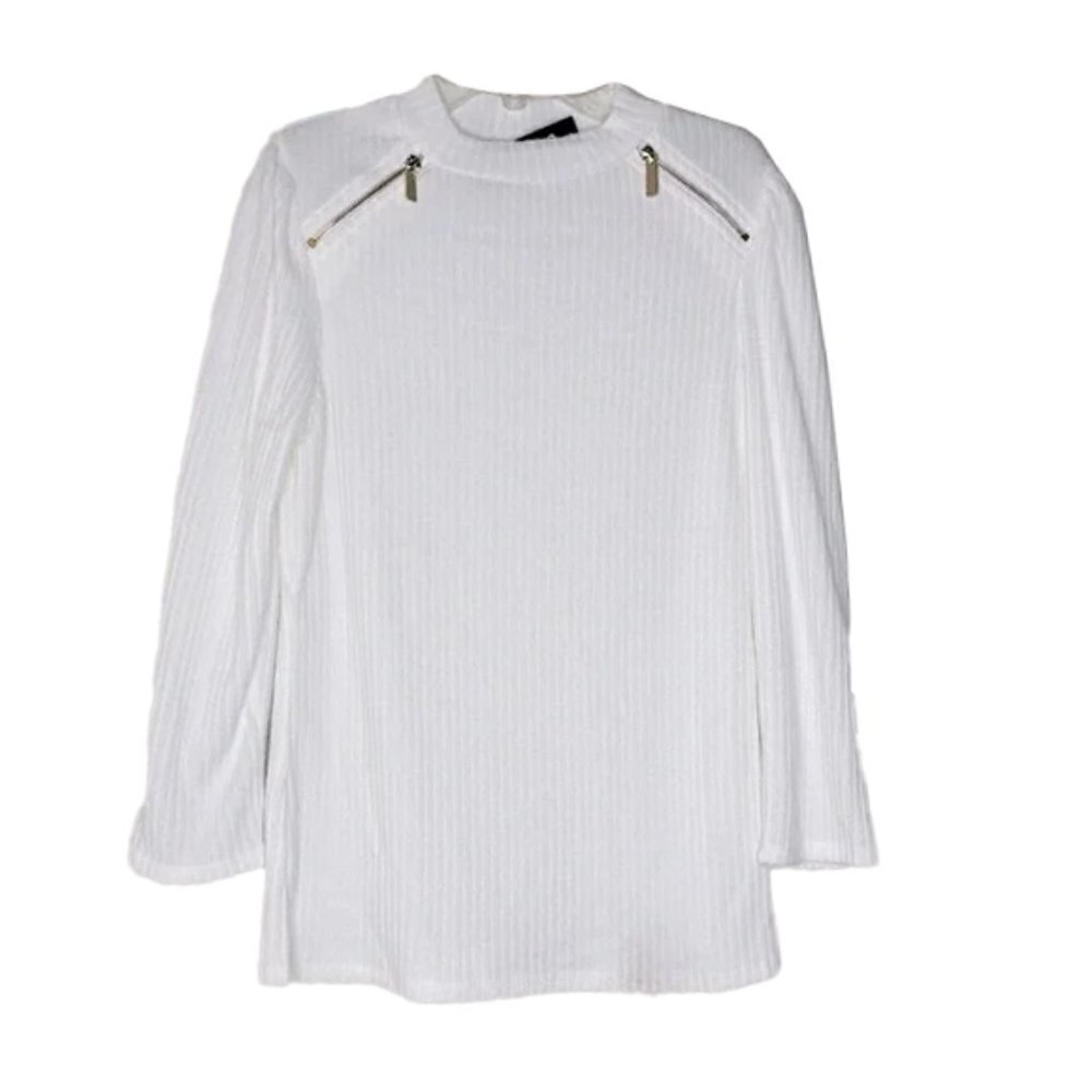 ❤️ 🆕 OLIVIA BLU ribbed zipper accent size small
